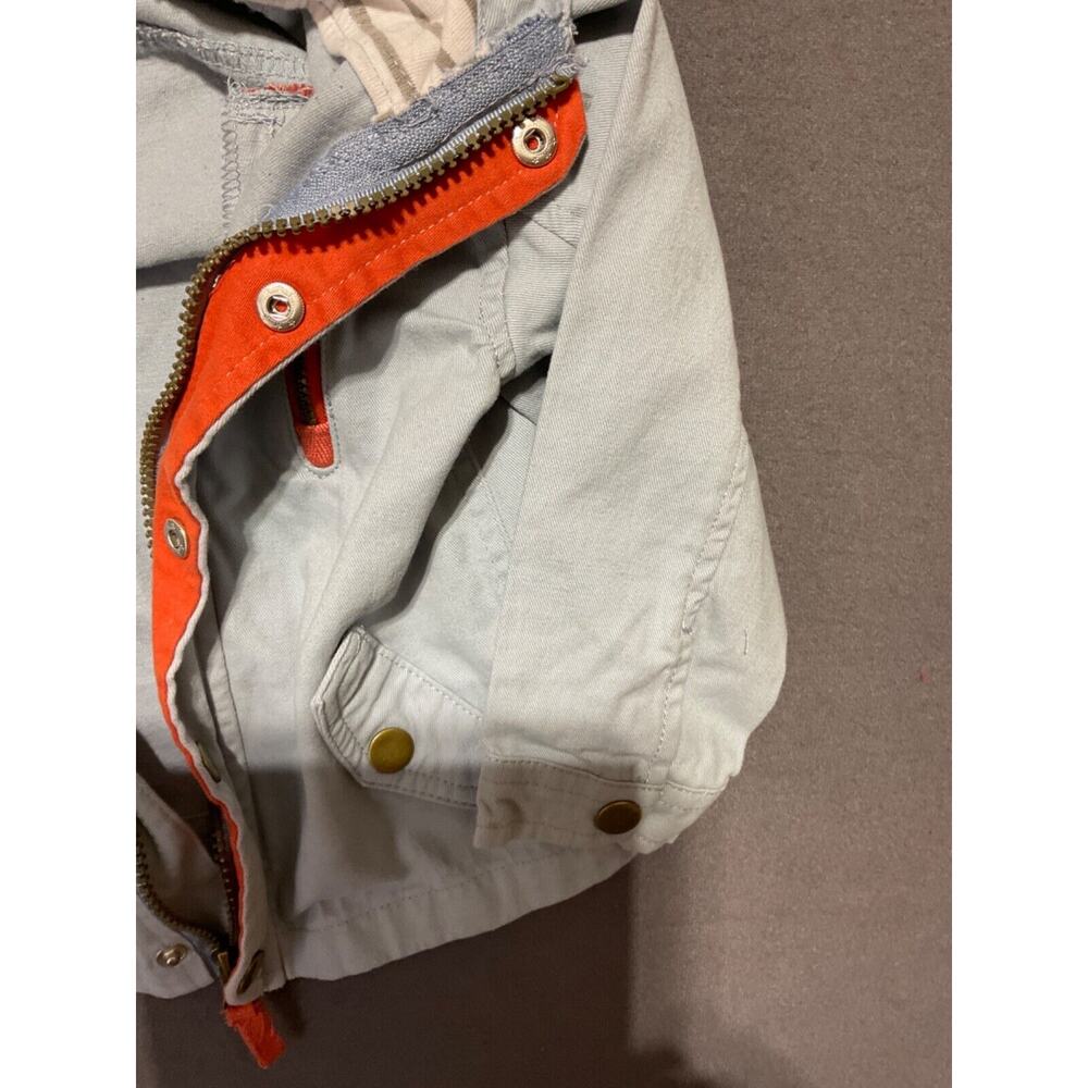 Little Lad Boys 24 Months Lightweight Jacket Grey‎ Orange Hooded Long Sleeve - Picture 5 of 6